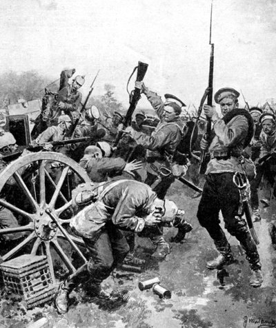 Kosakkangrep på tyske tropper, Øst-Preussen, første verdenskrig, 1914 av Unbekannt