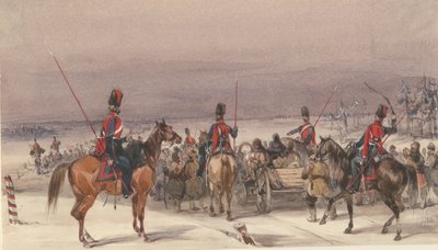 Kosakker som konvoierer deporterte, 1831 av Unbekannt
