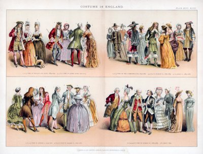 Kostyme i England, c1700-tallet av Unbekannt