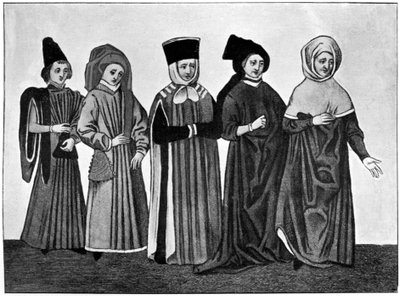 Kostymer, 1400-tallet, 1910 av Unbekannt
