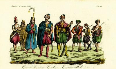 Kostymer til berbiske soldater, Tunis av Unbekannt