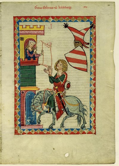 Grev Konrad von Kirchberg fra Codex Manesse, mellom 1305 og 1340 av Unbekannt