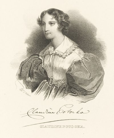 Grevinne Klaudyna Claudine Potocka, født Dzialynska 1801-1836, ca. 1830. av Unbekannt