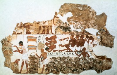 Å telle gjessene: fragment av veggmaleri fra graven til Nebamun, Theben, Egypt, c1350 f.Kr. av Unbekannt