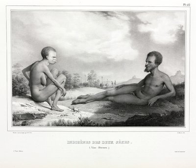 Aboriginsk par fra Tasmania (Australia) av Unbekannt