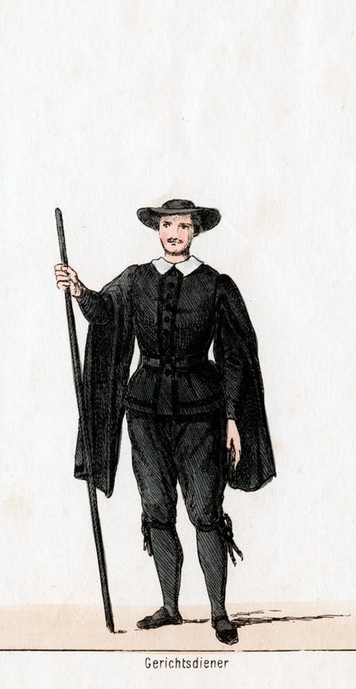 Court usher, kostymedesign for Shakespeares skuespill, Henry VIII, 1800-tallet av Unbekannt