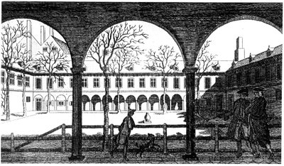 Courtyard of Gresham College, London, 1700-tallet av Unbekannt