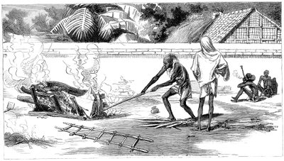 Kremasjon i Calcutta, India, 1882 av Unbekannt