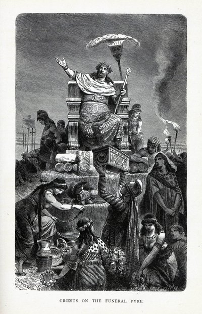 Croesus on the Funeral Pyre, 1882 av Unbekannt