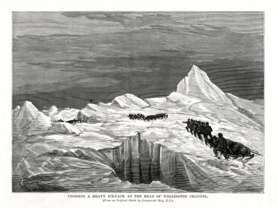 Krysser en tung ispakke ved hodet av Wellington Channel, 1877 av Unbekannt