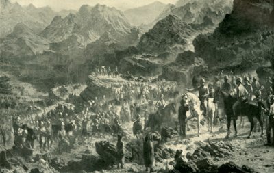 The Crossing the Jamburak Kotal, 1901. av Unbekannt