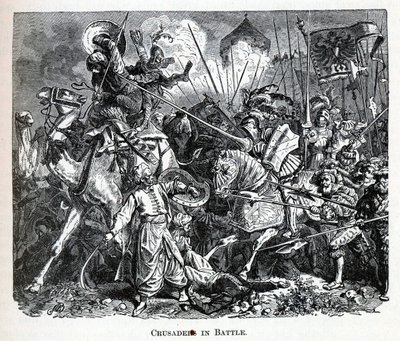 Korsfarere i kamp, 1882 av Unbekannt