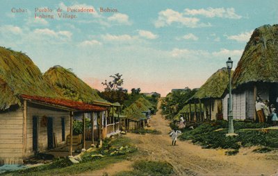 Cuba: Fiskelandsby. Bohios. Fiskevær, 1919 av Unbekannt