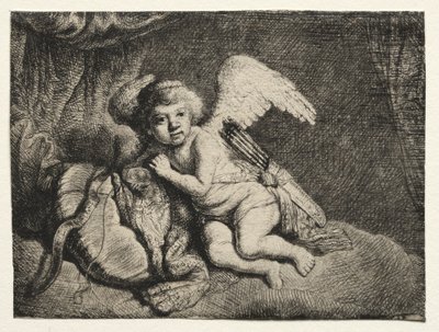 Amor hviler, 1600-tallet. av Unbekannt