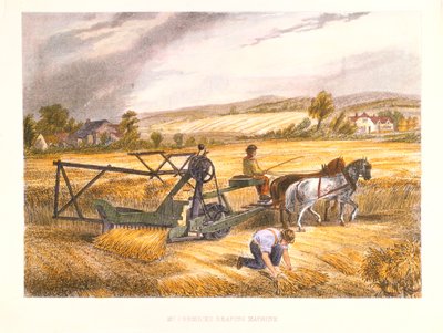 Cyrus McCormicks høstemaskin fra 1831 patentert 1834, c1851. av Unbekannt
