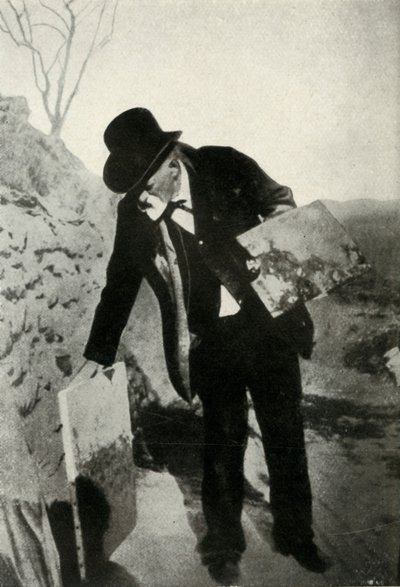 Cézanne med maleri og palett, c1900, 1947. av Unbekannt