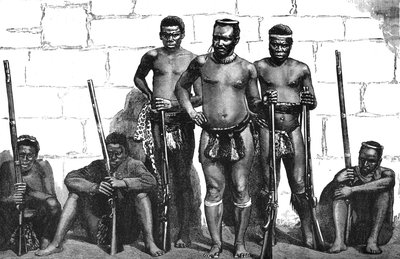 Dabulamanzi, en av Zulu-lederne i Isandhlwana og Ghingilovo, c1880 av Unbekannt