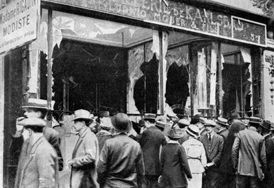 Skadet østerriksk juvelerbutikk, Paris, første verdenskrig, 1914 av Unbekannt