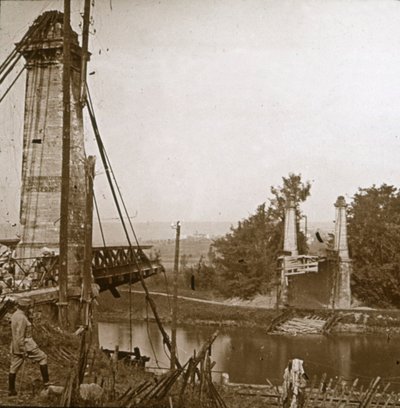 Skadet bro, Dormans, Nord-Frankrike, c1914-c1918 av Unbekannt