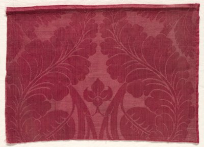 Damask med blad- og blomsterdesign, 1700-1800-tallet. av Unbekannt