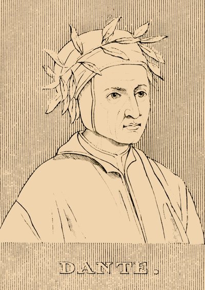 Dante, c1265-1321, 1830. av Unbekannt