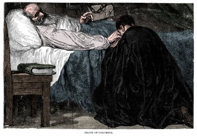 Christopher Columbus' død, 1506, 1872. av Unbekannt