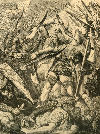 Harolds død i slaget ved Hastings, 1873. av Unbekannt