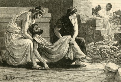 Pausanias død, 1890. av Unbekannt