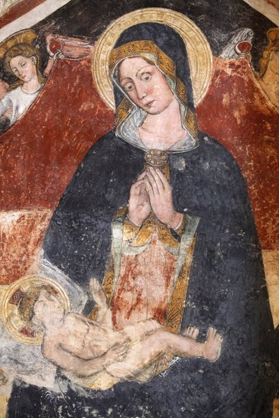 Frisk forfalt i Santa Maria dell'Alizza-kirken, Alezio, Apulia: Jomfru og barn, Alezio, Italia av Unbekannt