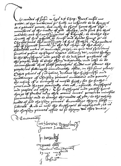 Erklæring fra biskopene til fordel for kong Henry VIIIs makter, 1500-tallet, 1840 av Unbekannt
