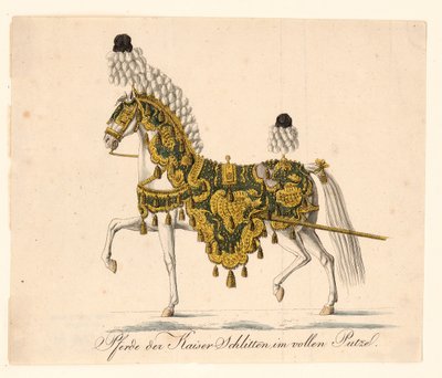 Dekorerte hestemøbler av Emperors Ceremonial Horse-Drawn Carriages, 1815 av Unbekannt