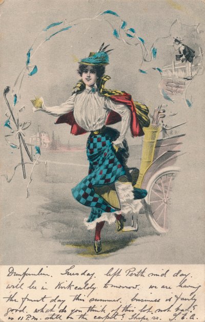 Dekorativ kvinnelig golfspiller 1, c1904 av Unbekannt