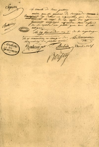 Dekret fra folkehelsekomiteen 5. september 1795, 1921. av Unbekannt