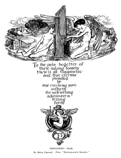 Dedikasjonsside fra Shakespeares sonetter, 1899 av Unbekannt