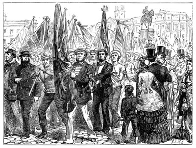 Demonstrasjon av sjømenn, 1800-tallet, 1900 av Unbekannt