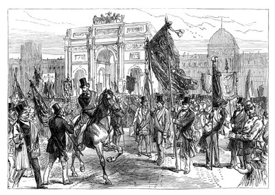 Demonstrasjon av frimurerne i Paris, Frankrike, 1870 sent på 1800-tallet av Unbekannt
