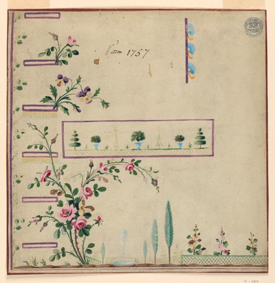 Design for Gile, mønster 1757 av Fabrique de St. Ruf av Unbekannt