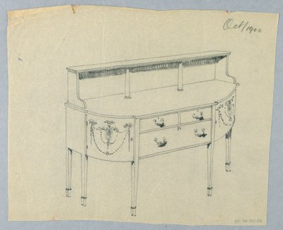 Design for skjenk med nyklassisk ornament, oktober 1900 av Unbekannt