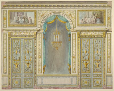 Design for veggdekorasjonen til Marie-Antoinettes leilighet på Fontainebleau Palace av Unbekannt