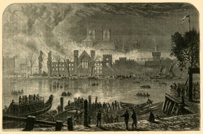 Ødeleggelse av parlamentets gamle hus, 16. oktober 1834, 1881. av Unbekannt