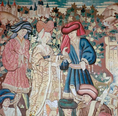 Detalj fra Devonshire Hunting Tapestries, 1400-tallet av Unbekannt