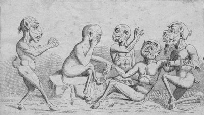 Devils at Home - Breathing a Vein, c1800-tallet av Unbekannt