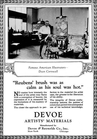 Devoe Artists Materials: Berømte amerikanske illustratører - Dean Cornwell, c1923, 1923 av Unbekannt