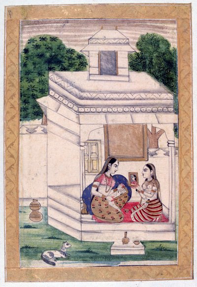 Dhanashree Ragini, Ragamala Album, School of Rajasthan, 1800-tallet av Unbekannt