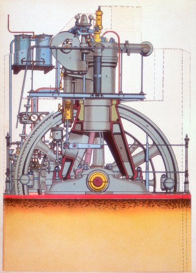 Dieselmotor: forbrenningsmotor oppfunnet av Rudolph Diesel i 1897 c1910 av Unbekannt