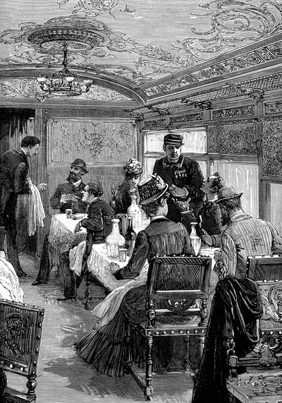 Spisebil på Orientekspressen, c1885 av Unbekannt