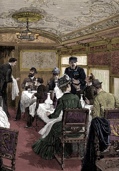 Spisebil på Orientekspressen, c1885 av Unbekannt