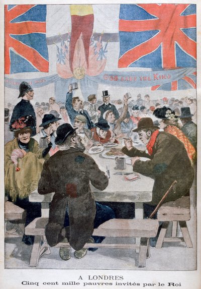 Middag for de fattige i feiringen av kroningen av kong Edward VII, London, 1902 av Unbekannt