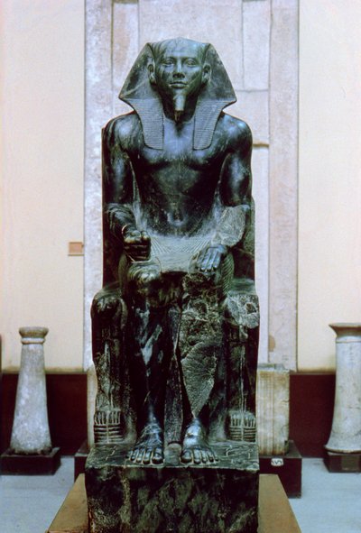 Dioritstatue av den gamle egyptiske faraoen Khafre, 2500-tallet f.Kr av Unbekannt