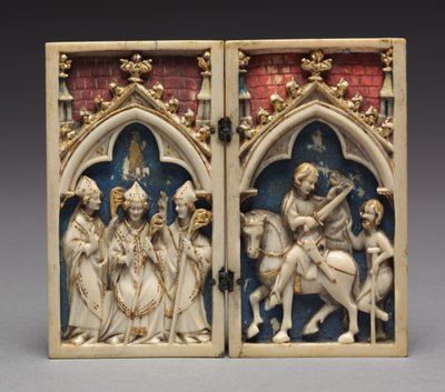 Diptych med scener fra livet til Saint Martin of Tours: The Consecration of Saint Martin..., 134 av Unbekannt